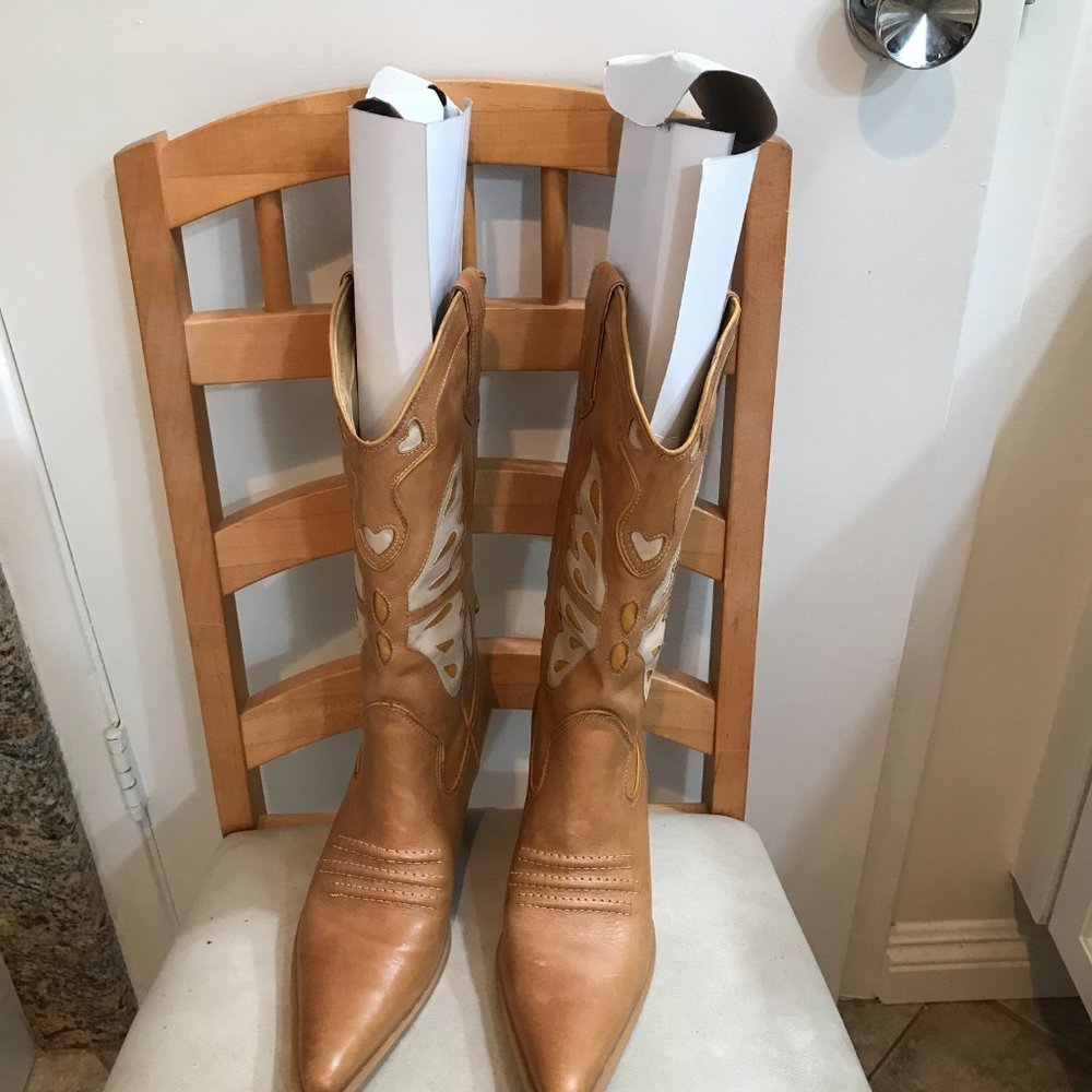 Nine West Leather Western Boots 8M